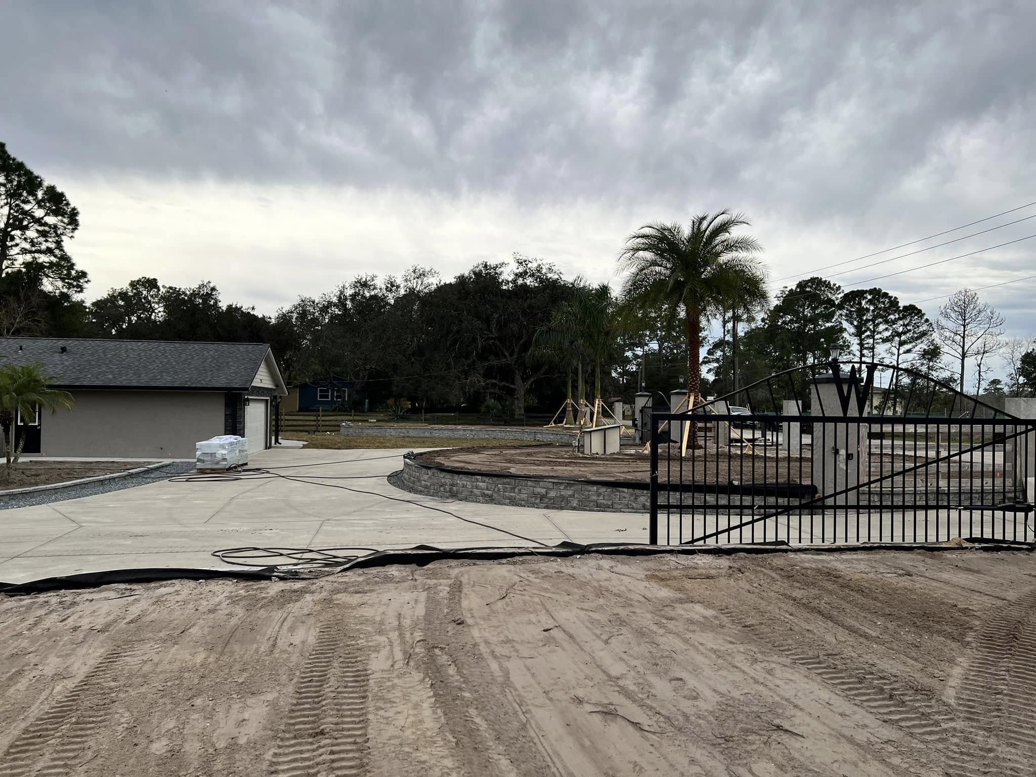 Completed driveway and entrance sitework