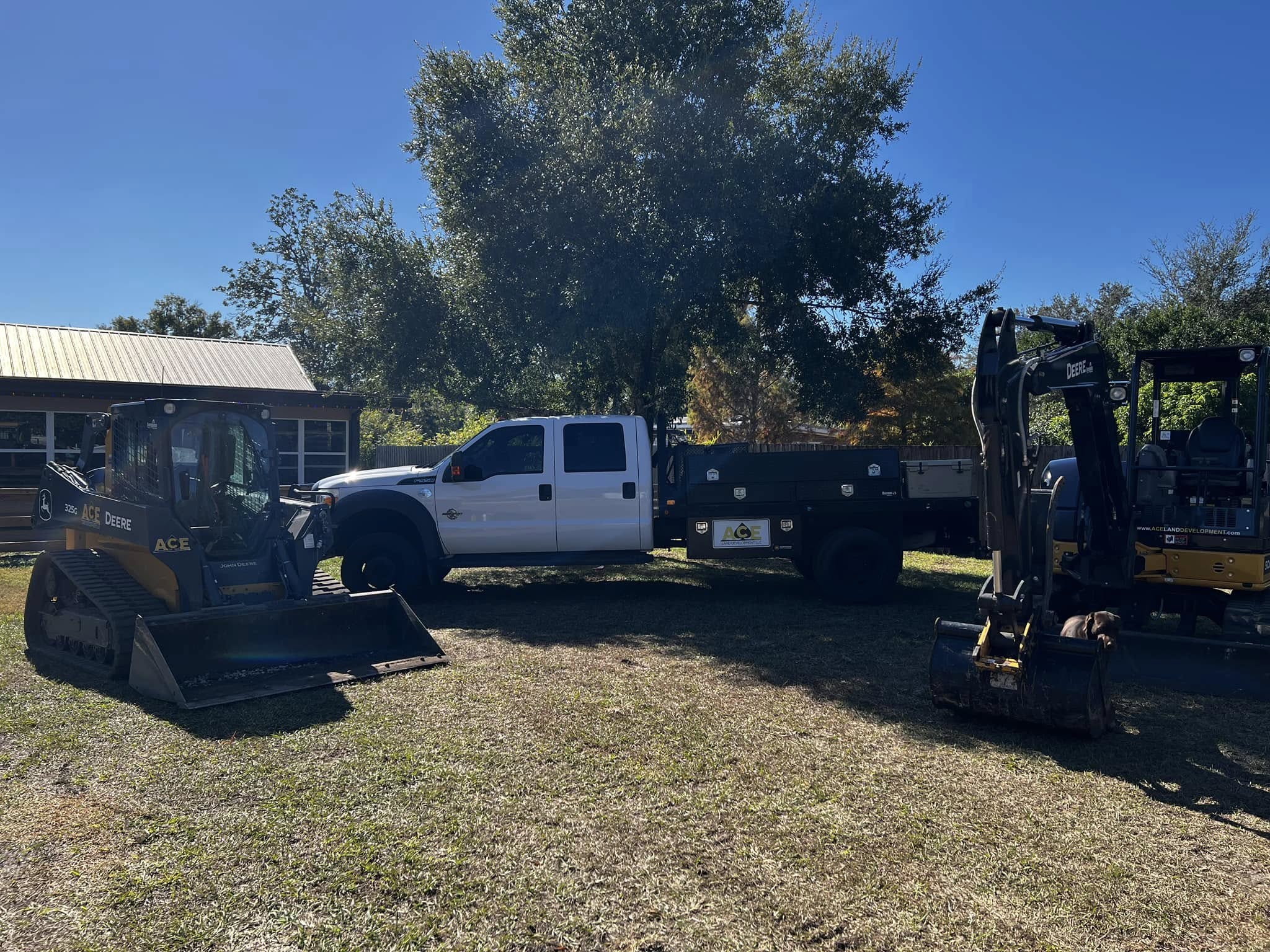 Ace equipment staged at a job site