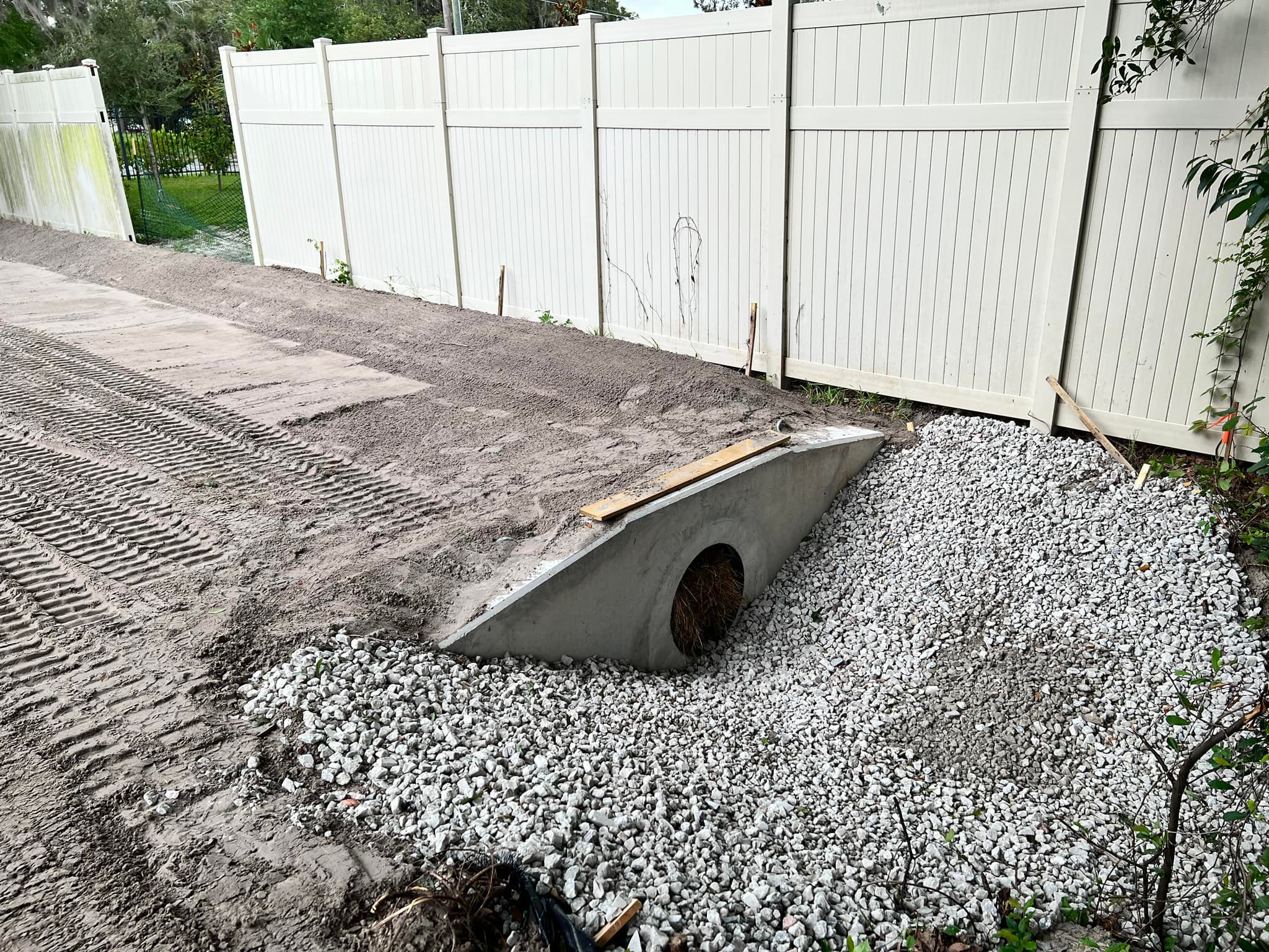 Drainage pipe and stone base installation