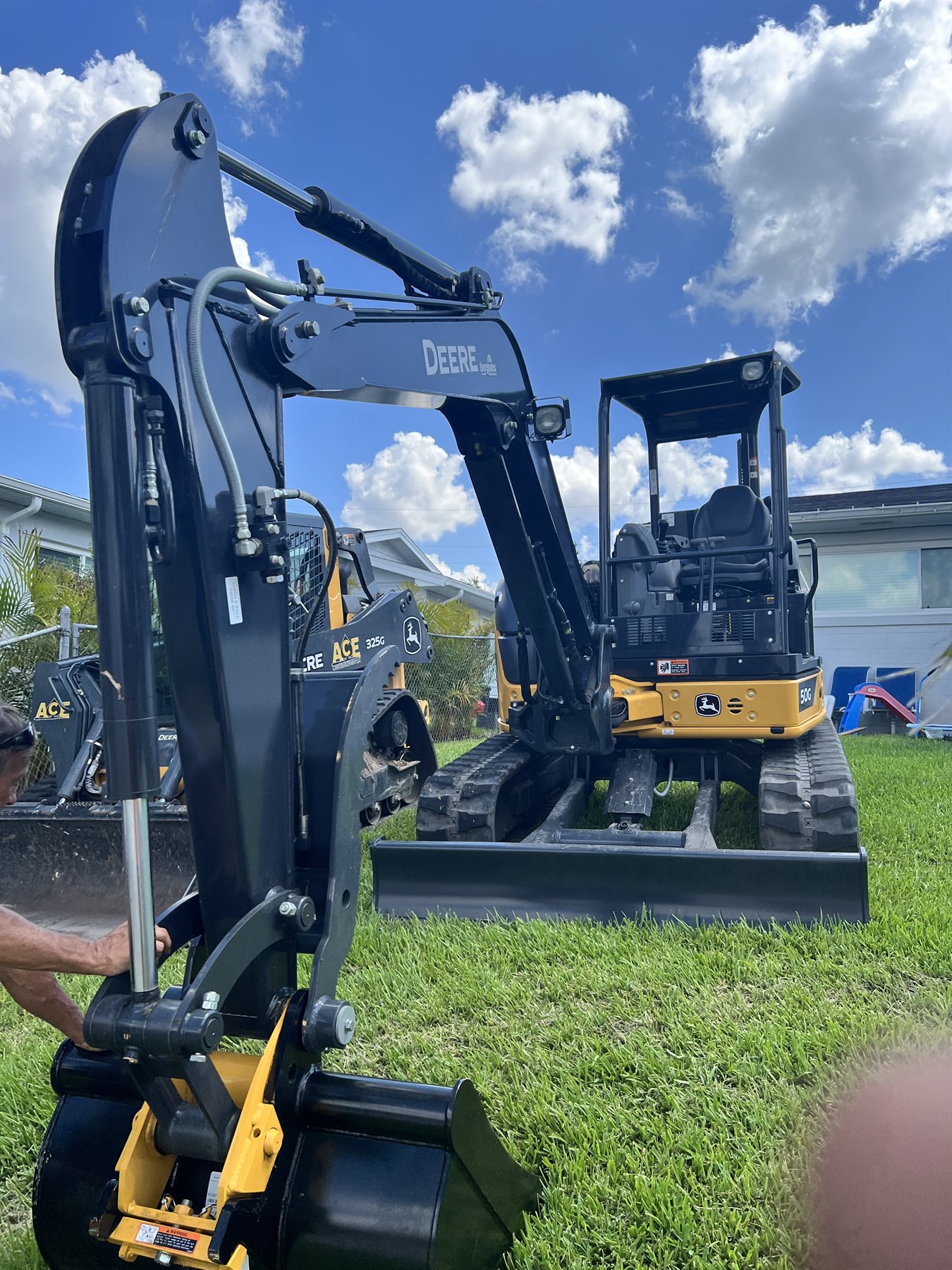 Compact excavator used for sitework
